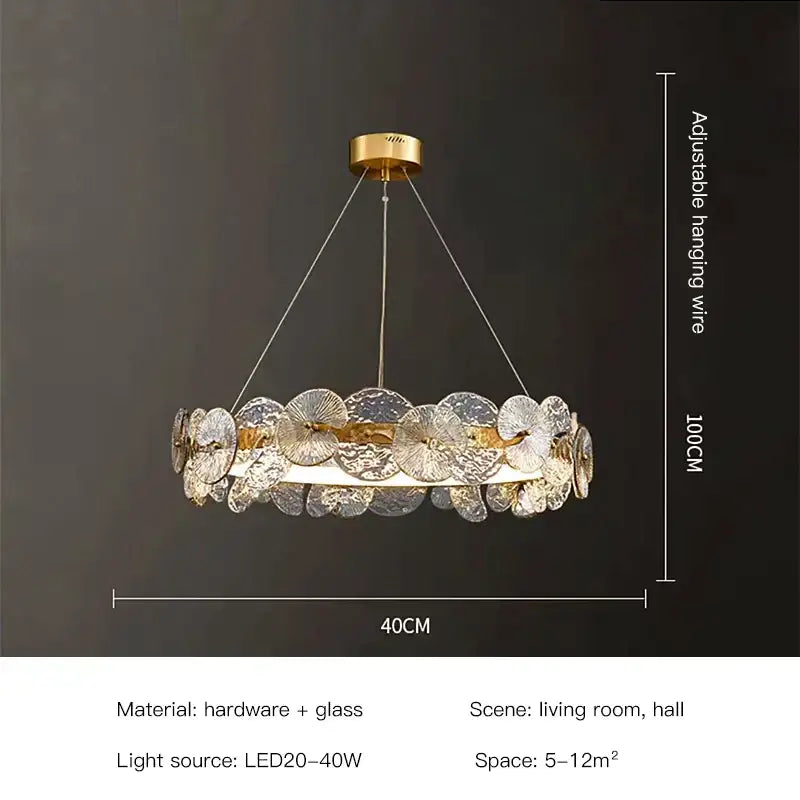 DecorBites™ Lotus Leaf LED Chandeliers: Modern Lighting Fixtures for Living Room, Bedroom, Dining Table