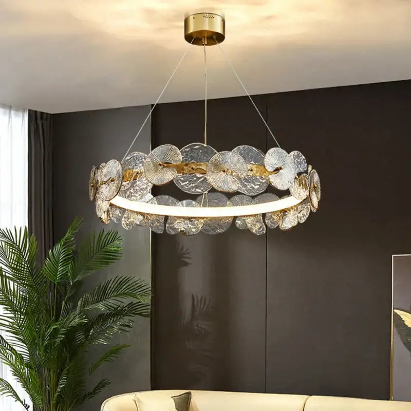 DecorBites™ Lotus Leaf LED Chandeliers: Modern Lighting Fixtures for Living Room, Bedroom, Dining Table
