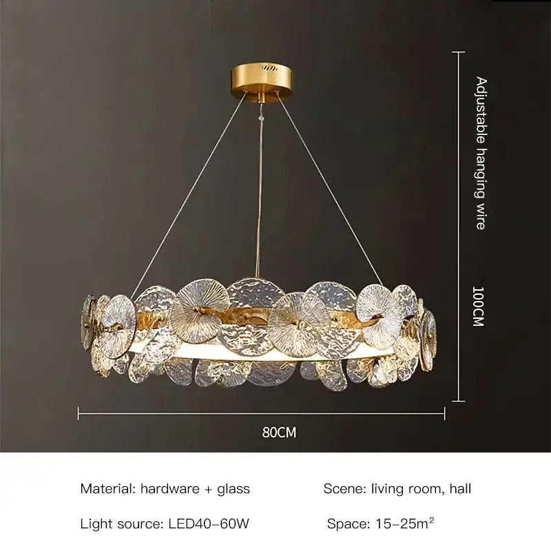 DecorBites™ Lotus Leaf LED Chandeliers: Modern Lighting Fixtures for Living Room, Bedroom, Dining Table