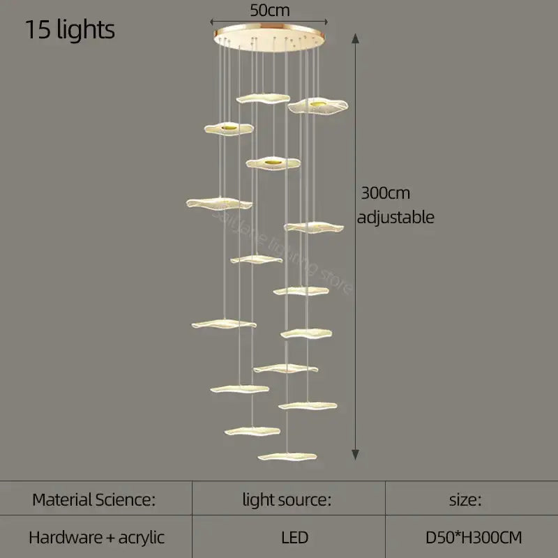 DecorBites™ Lotus Leaf Nordic Chandelier for Elegant Home Decor