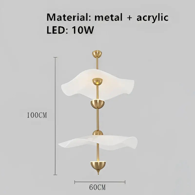 DecorBites™ Lotus Leaf Pendant Lamp - Gold Metal Art Deco Lighting for Home, Restaurant, Shop