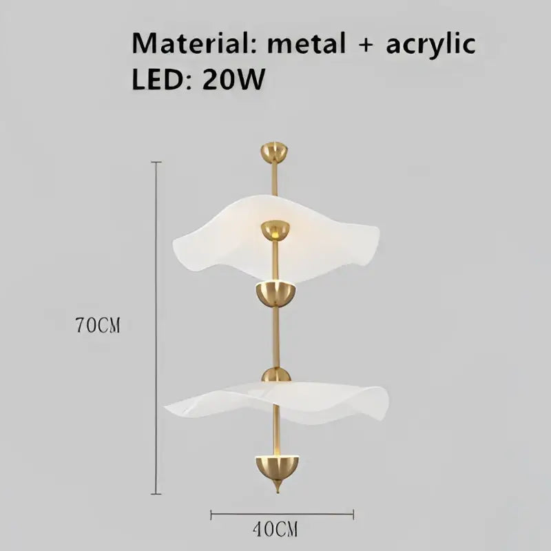 DecorBites™ Lotus Leaf Pendant Lamp - Gold Metal Art Deco Lighting for Home, Restaurant, Shop