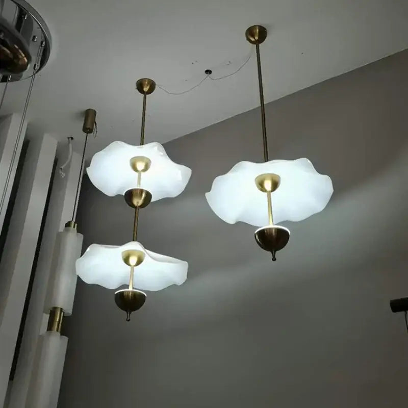 DecorBites™ Lotus Leaf Pendant Lamp - Gold Metal Art Deco Lighting for Home, Restaurant, Shop
