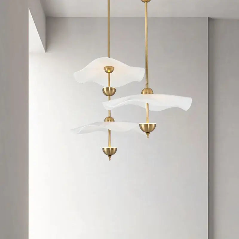 DecorBites™ Lotus Leaf Pendant Lamp - Gold Metal Art Deco Lighting for Home, Restaurant, Shop
