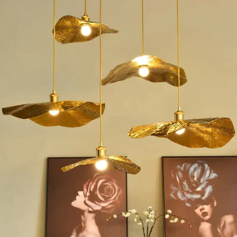 DecorBites™ Lotus Leaf Pendant Light: Industrial, Creative, and Luxury Lighting for Home and Cafe