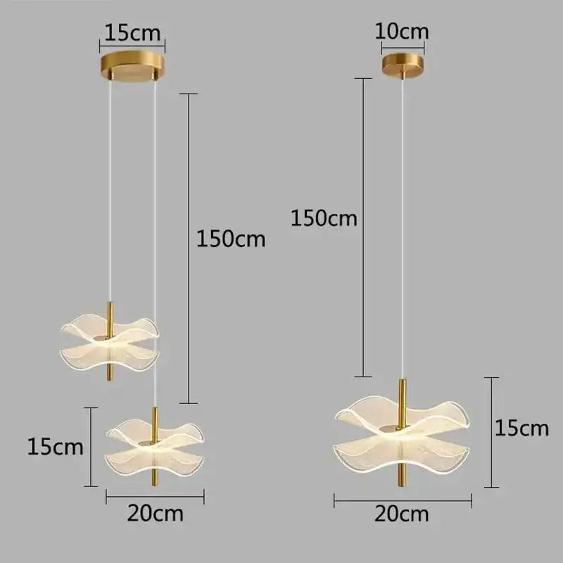 مصابيح متدلية بتصميم ورقة اللوتس من ديكور بايتس™: ثريا إضاءة LED فنية للمطاعم وغرف النوم