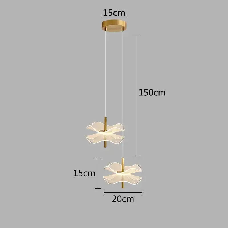 مصابيح متدلية بتصميم ورقة اللوتس من ديكور بايتس™: ثريا إضاءة LED فنية للمطاعم وغرف النوم