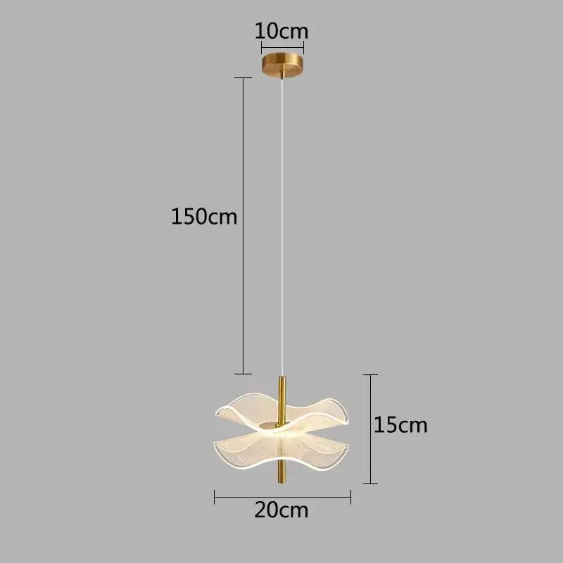 مصابيح متدلية بتصميم ورقة اللوتس من ديكور بايتس™: ثريا إضاءة LED فنية للمطاعم وغرف النوم