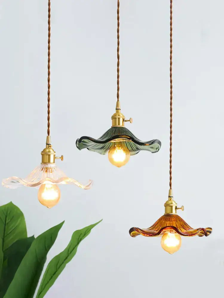 DecorBites™ Lotus Leaf Pendant Lights: Modern Nordic Glass Pendant Lamp for Bedroom, Dining Room, Kitchen