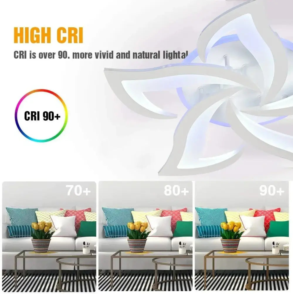 DecorBites™ Lotus LED Chandelier for Living Dining Bedroom Kitchen Art Deco Ceiling Light