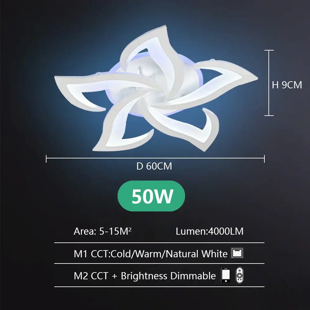 DecorBites™ Lotus LED Chandelier for Living Dining Bedroom Kitchen Art Deco Ceiling Light