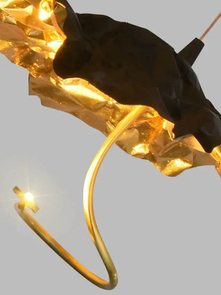 DecorBites™ Lotus Staircase LED Chandelier - Multi-Head Copper Black Gold Hanging Lamp