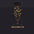 DecorBites™ Lotus Staircase LED Chandelier - Multi-Head Copper Black Gold Hanging Lamp