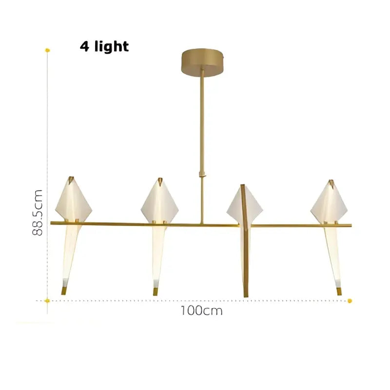 DecorBites™ Love Bird Chandelier Lighting - White Gold Designer Lustre for Dining Room