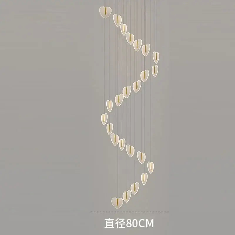 DecorBites™ Love Chandelier: Luxury Crystal Gold Lighting for Staircase & Living Room