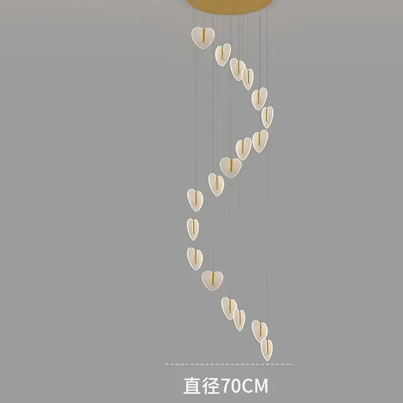 DecorBites™ Love Chandelier: Luxury Crystal Gold Lighting for Staircase & Living Room