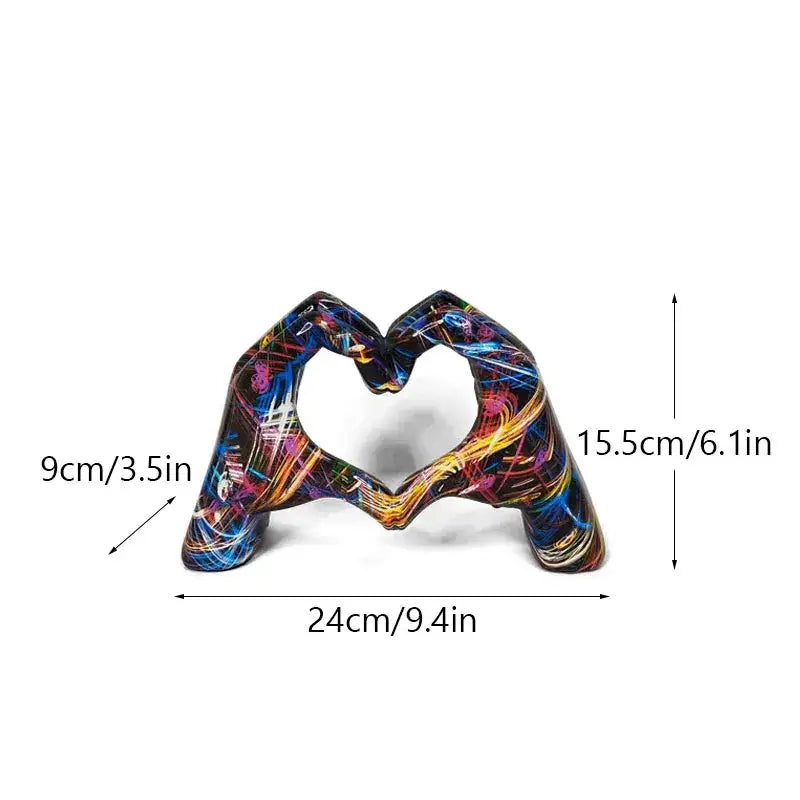 DecorBites™ Love Gesture Sculptures - Heart Hand Pop Art Figurines