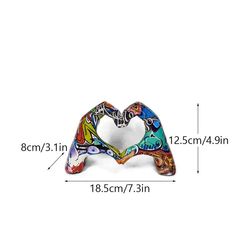 DecorBites™ Love Gesture Sculptures - Heart Hand Pop Art Figurines