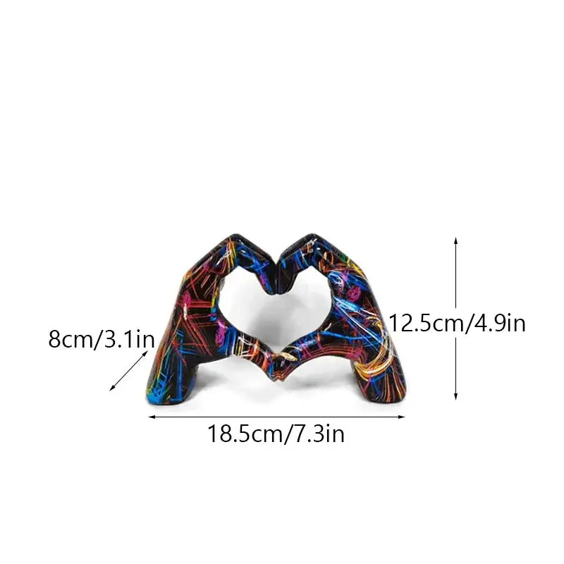 DecorBites™ Love Gesture Sculptures - Heart Hand Pop Art Figurines
