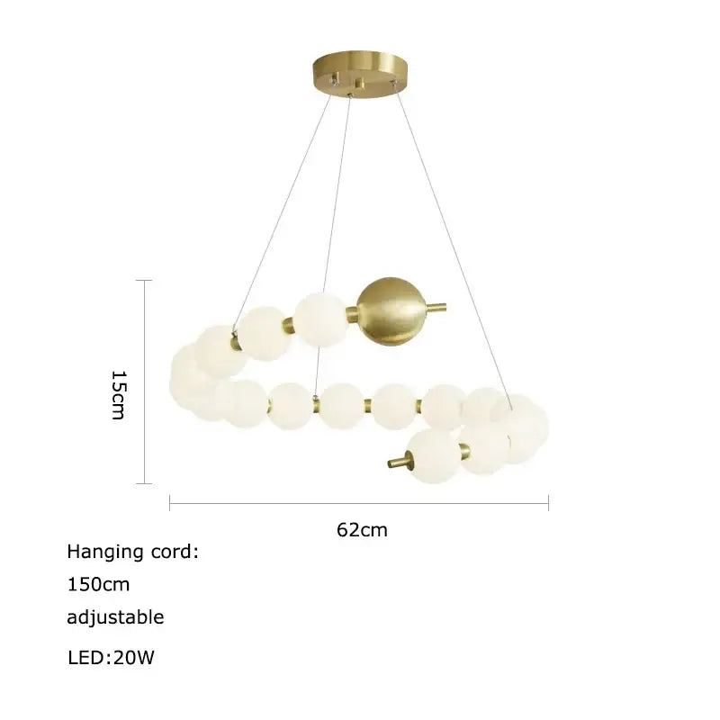 DecorBites™ Love Gold Chrome Chandelier LED Suspension Lighting for Dinning Room