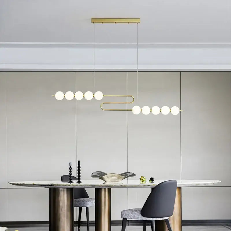 DecorBites™ Love Gold Chrome Chandelier LED Suspension Lighting for Dinning Room