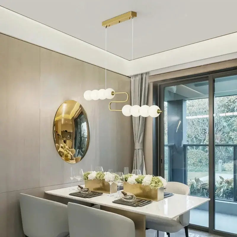 DecorBites™ Love Gold Chrome Chandelier LED Suspension Lighting for Dinning Room