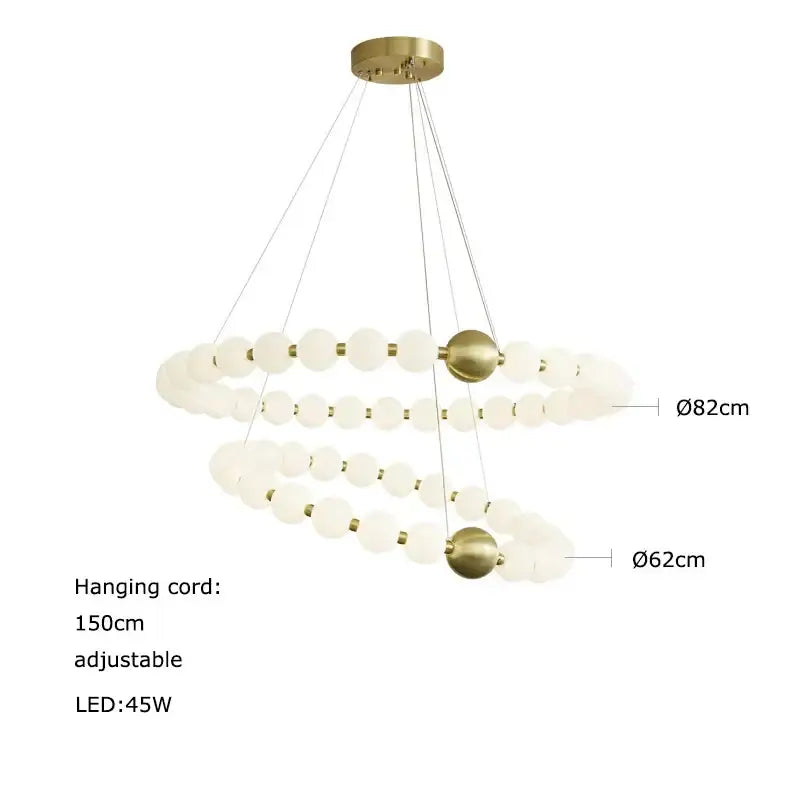 DecorBites™ Love Gold Chrome Chandelier LED Suspension Lighting for Dinning Room