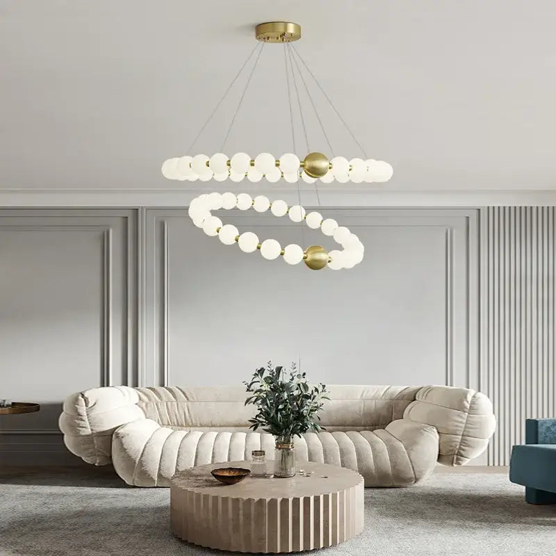 DecorBites™ Love Gold Chrome Chandelier LED Suspension Lighting for Dinning Room