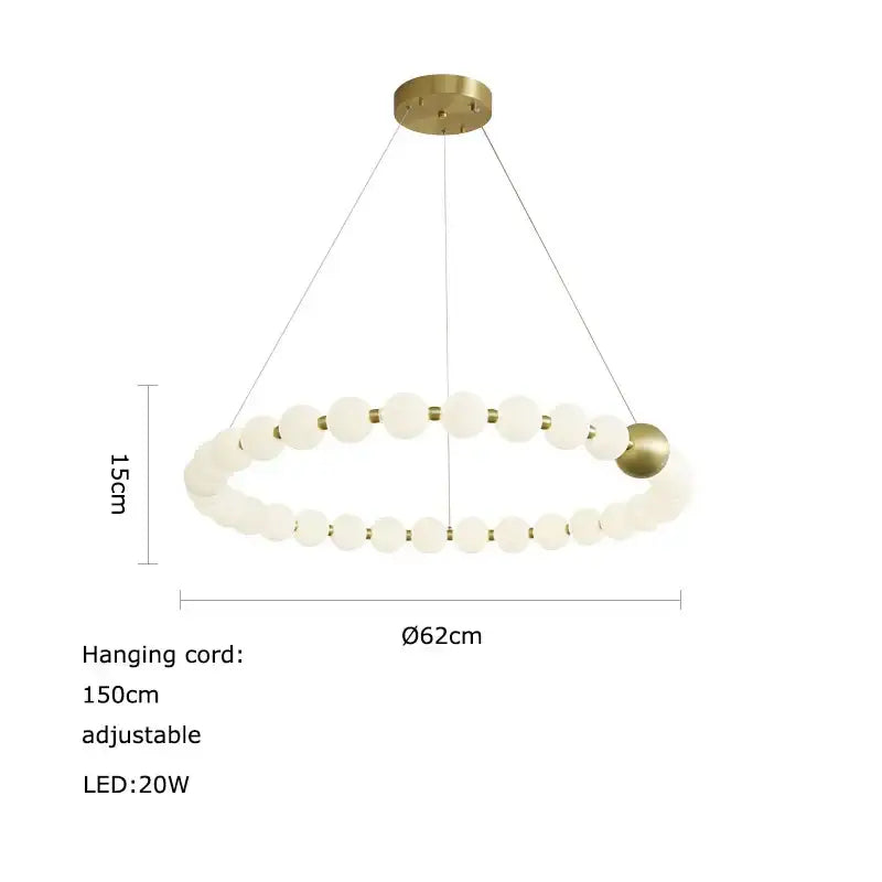 DecorBites™ Love Gold Chrome Chandelier LED Suspension Lighting for Dinning Room