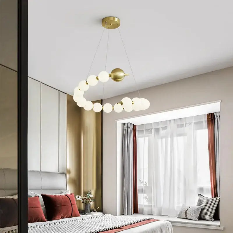 DecorBites™ Love Gold Chrome Chandelier LED Suspension Lighting for Dinning Room