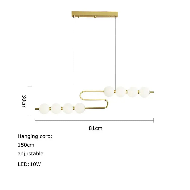 DecorBites™ Love Gold Chrome Chandelier LED Suspension Lighting for Dinning Room