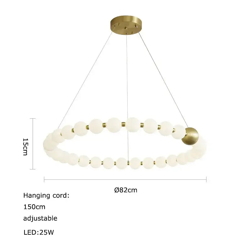 DecorBites™ Love Gold Chrome Chandelier LED Suspension Lighting for Dinning Room