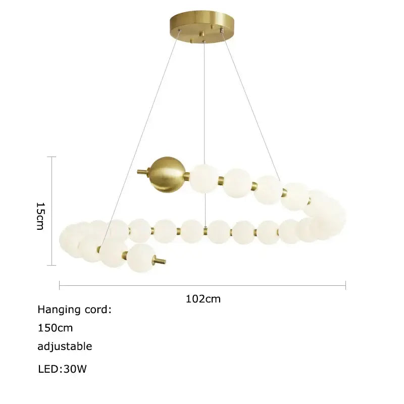 DecorBites™ Love Gold Chrome Chandelier LED Suspension Lighting for Dinning Room
