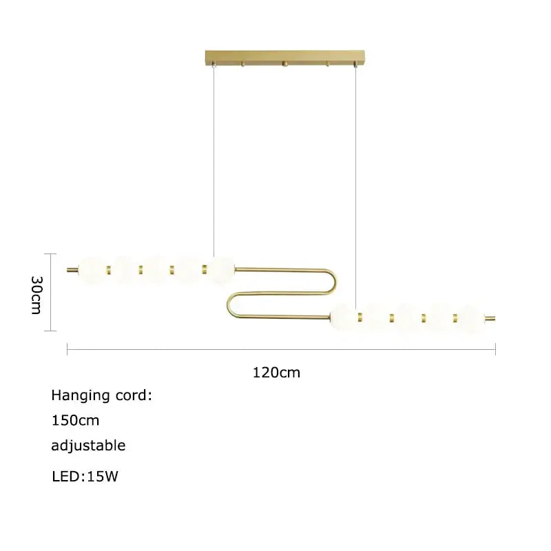 DecorBites™ Love Gold Chrome Chandelier LED Suspension Lighting for Dinning Room