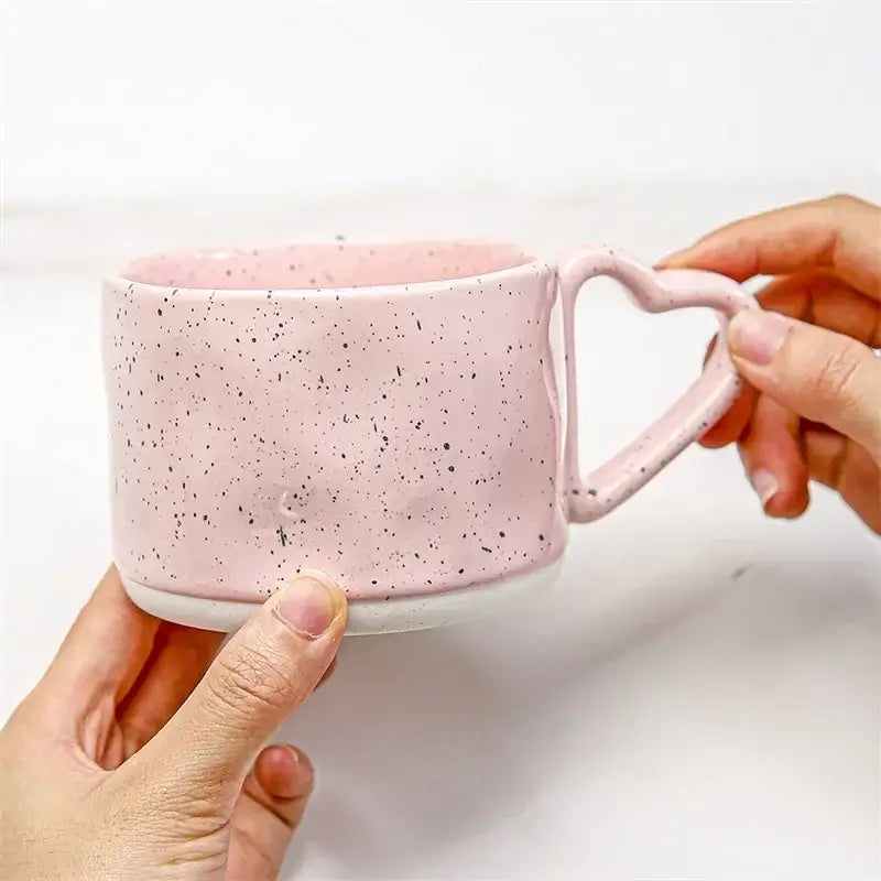 DecorBites™ Love Handle Ceramic Cup | Breakfast Tea Coffee Mug | Office Valentine's Day Gift