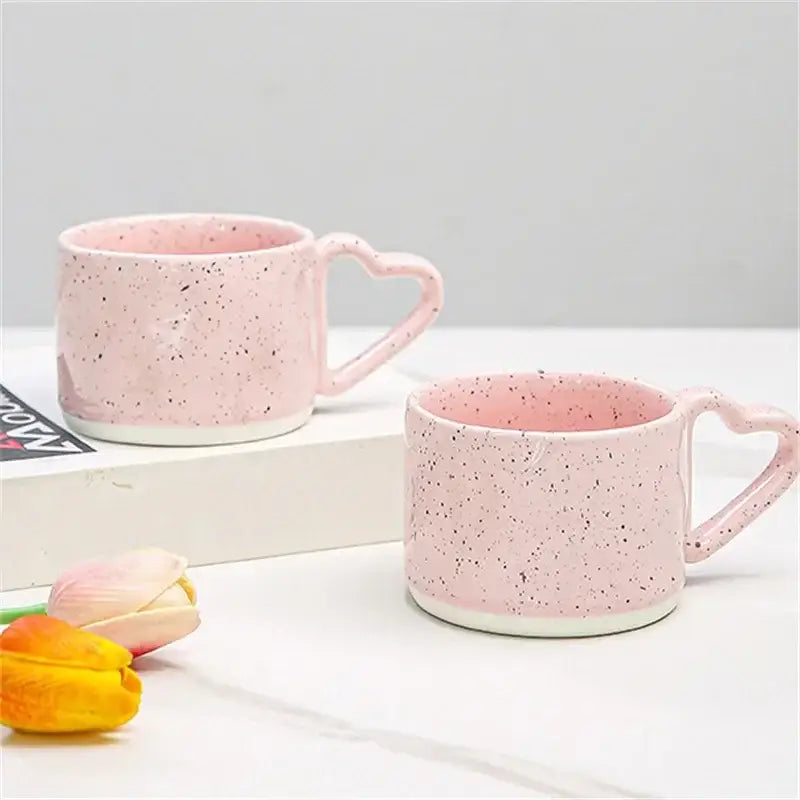 DecorBites™ Love Handle Ceramic Cup | Breakfast Tea Coffee Mug | Office Valentine's Day Gift