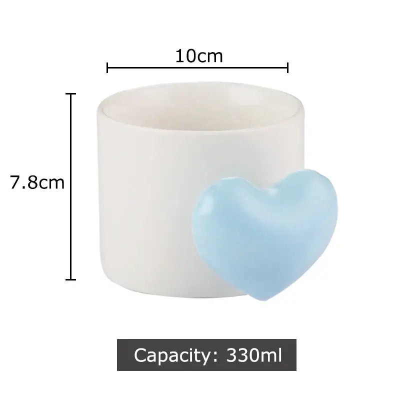 DecorBites™ Love Heart Ceramic Mugs 330ml Dining Coffee Tea Cup Juice Container