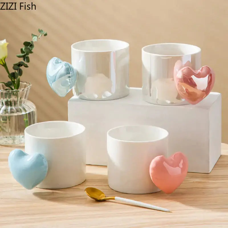 DecorBites™ Love Heart Ceramic Mugs 330ml Dining Coffee Tea Cup Juice Container