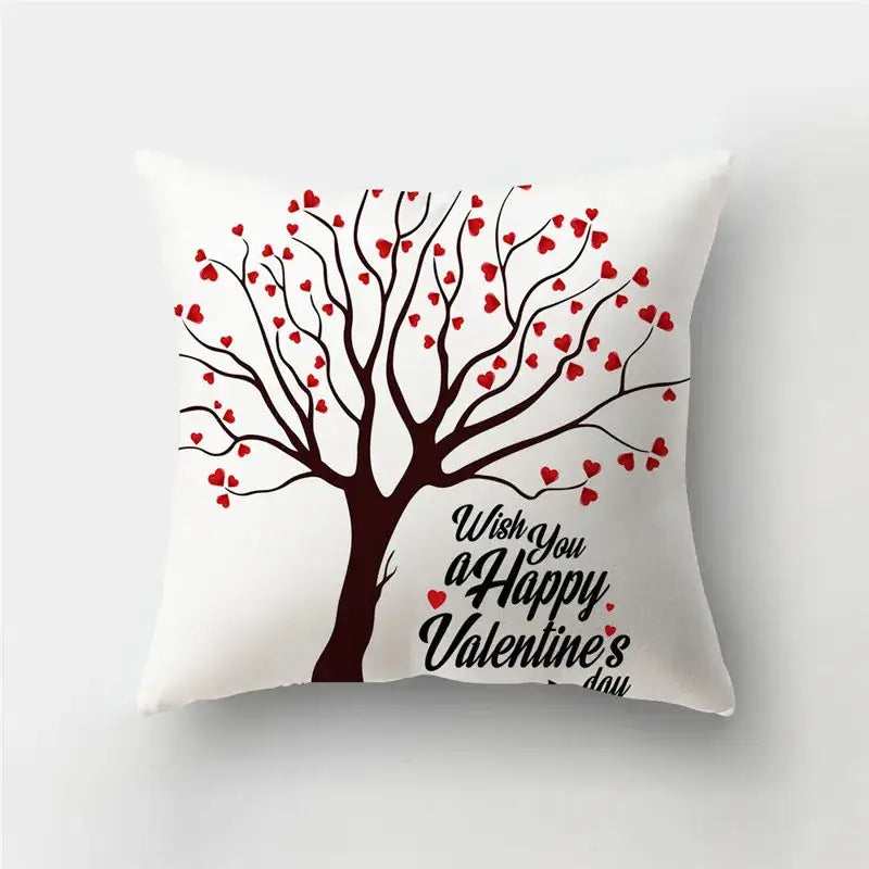 DecorBites™ Love Heart Print Pillow Covers 45x45cm Home Decor Sofa Cushion Case