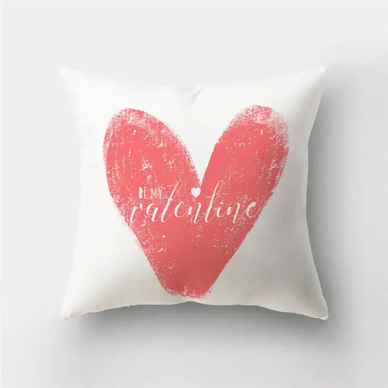 DecorBites™ Love Heart Print Pillow Covers 45x45cm Home Decor Sofa Cushion Case