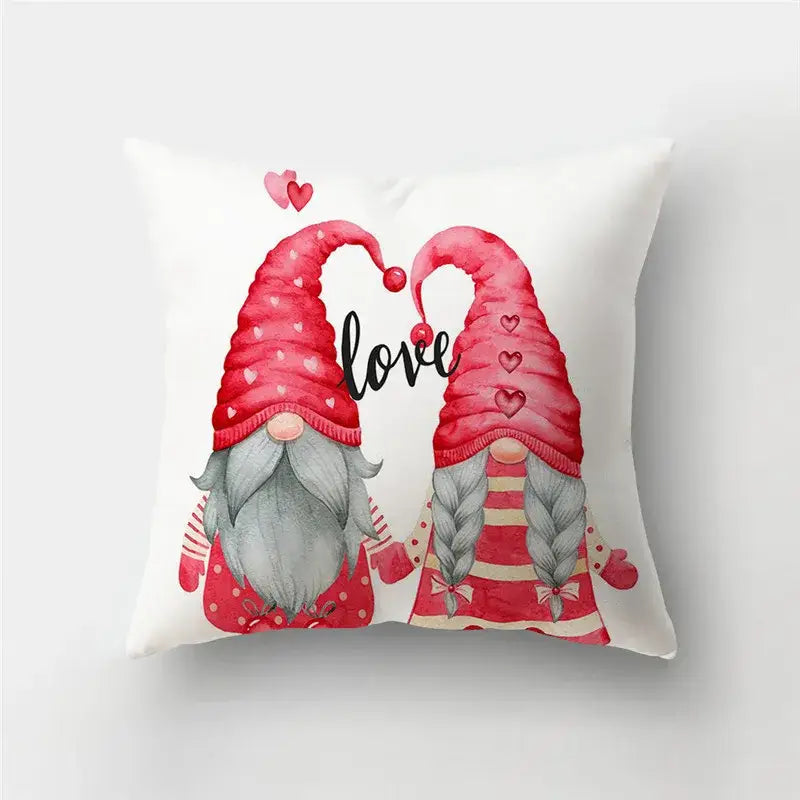 DecorBites™ Love Heart Print Pillow Covers 45x45cm Home Decor Sofa Cushion Case