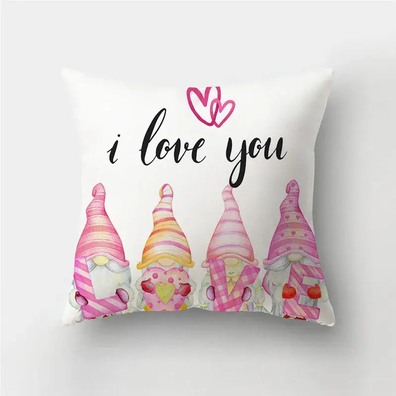 DecorBites™ Love Heart Print Pillow Covers 45x45cm Home Decor Sofa Cushion Case