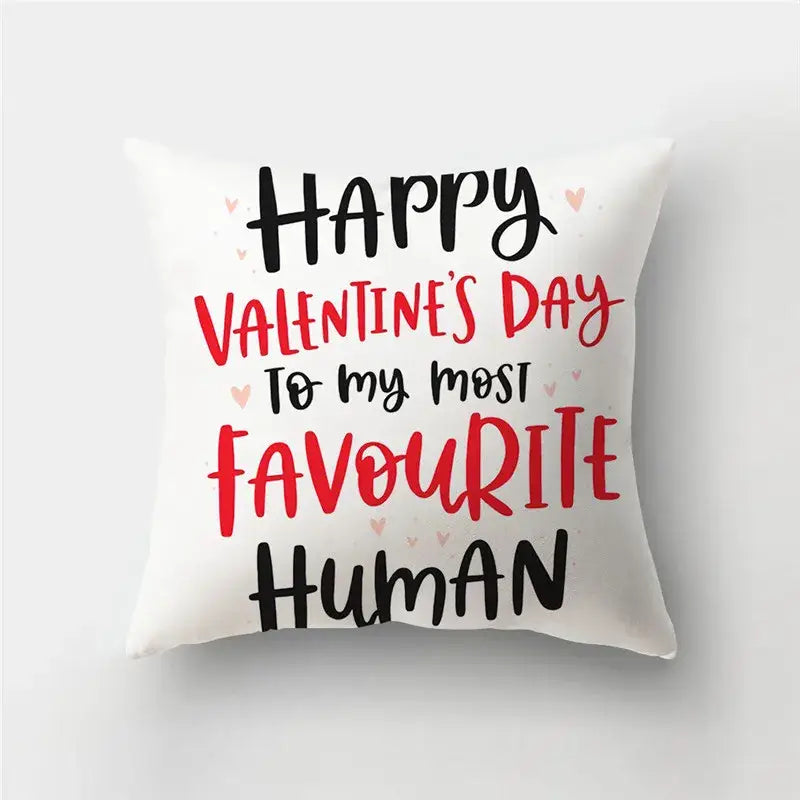 DecorBites™ Love Heart Print Pillow Covers 45x45cm Home Decor Sofa Cushion Case