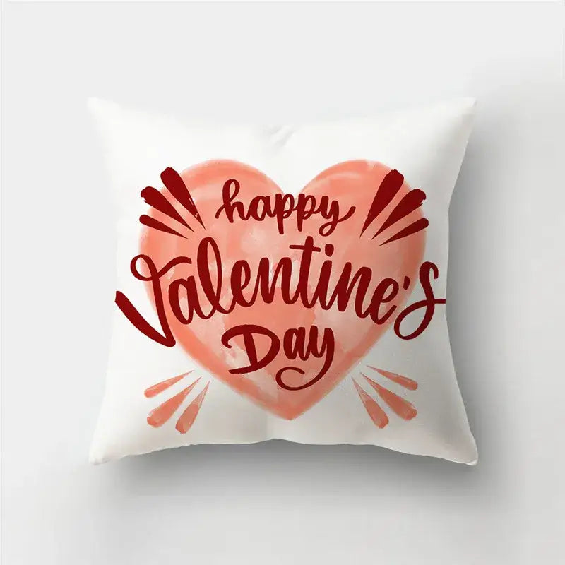 DecorBites™ Love Heart Print Pillow Covers 45x45cm Home Decor Sofa Cushion Case