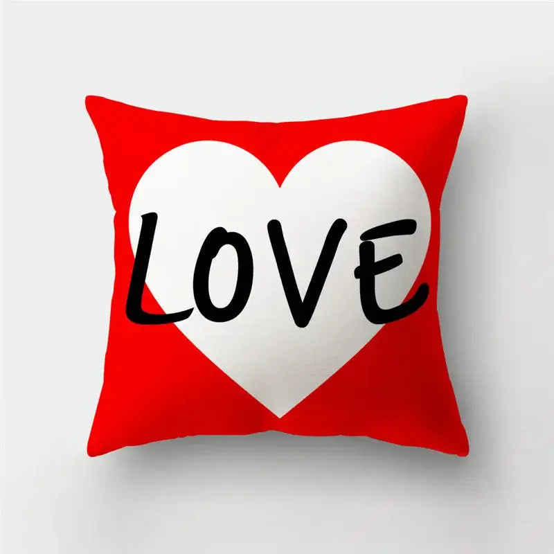 DecorBites™ Love Heart Print Sofa Cushion Covers - Nordic Valentine's Day Wedding Decor Pillowcase