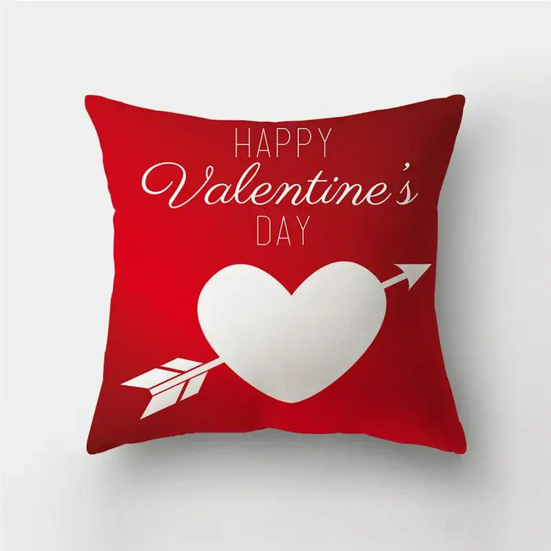 DecorBites™ Love Heart Print Sofa Cushion Covers - Nordic Valentine's Day Wedding Decor Pillowcase