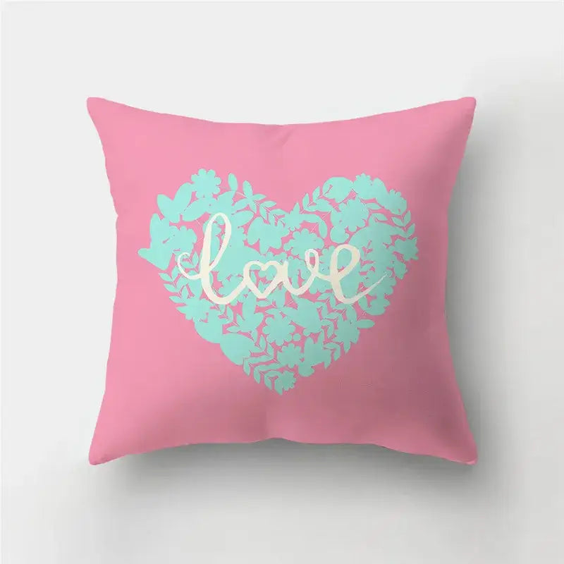 DecorBites™ Love Heart Print Sofa Cushion Covers - Nordic Valentine's Day Wedding Decor Pillowcase