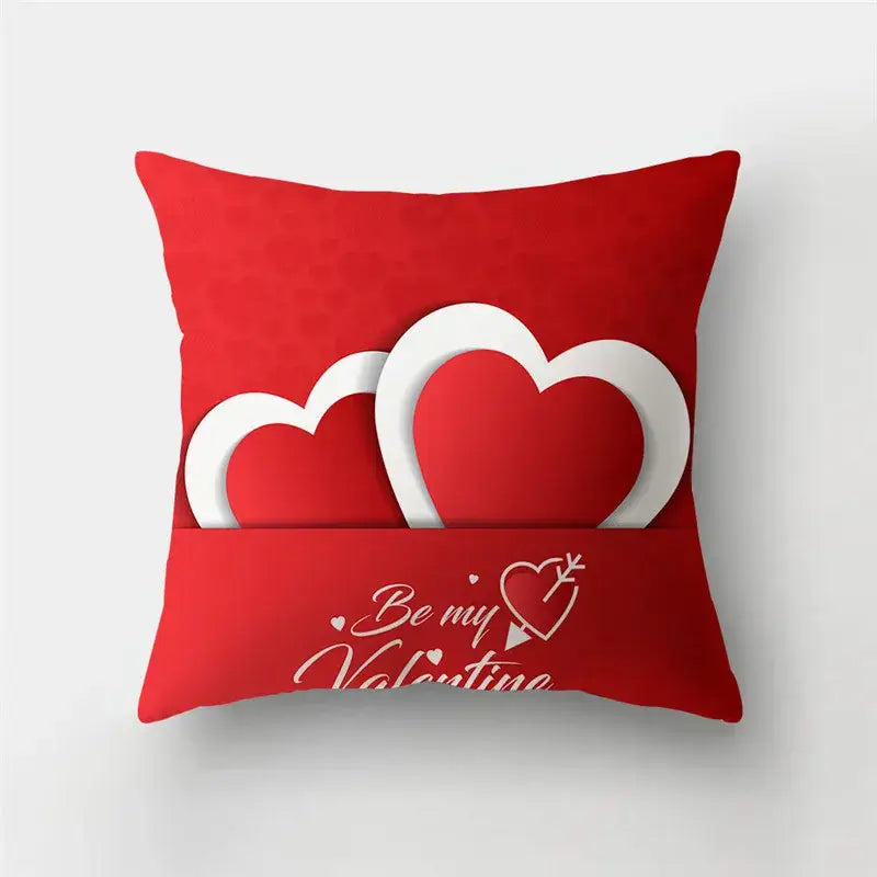 DecorBites™ Love Heart Print Sofa Cushion Covers - Nordic Valentine's Day Wedding Decor Pillowcase
