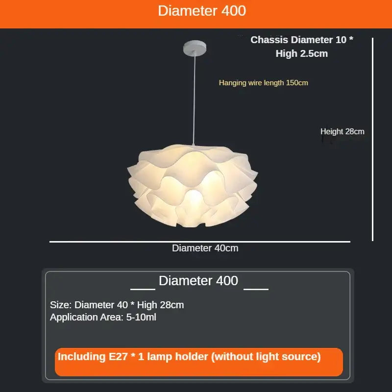 DecorBites™ Love Me Not Chandelier: Simple White Flower Lamp for Bedroom or Kitchen