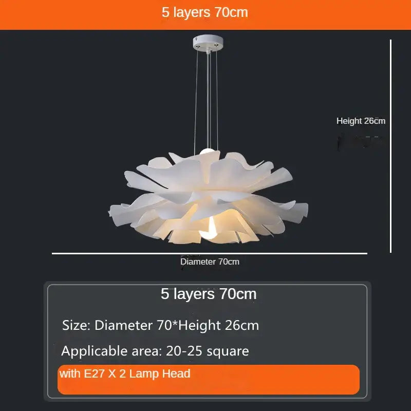 DecorBites™ Love Me Not Chandelier: Simple White Flower Lamp for Bedroom or Kitchen